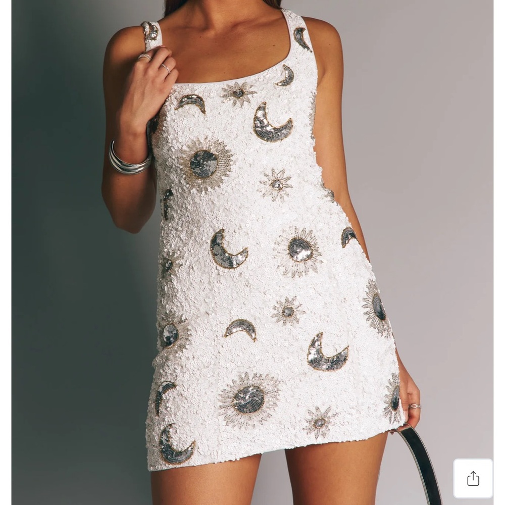 Show Me Your MuMu White Embellished Mini Dress